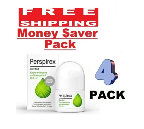 4 PACK – Twelve PACK Perspirex Comfort Antiperspirant Roll On 20ml