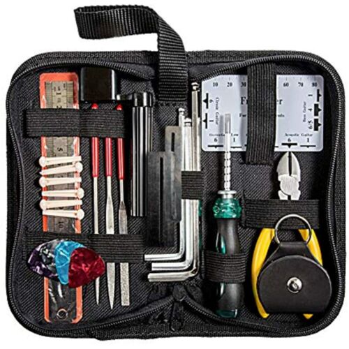 Guitar Repair Tool Kit -Guitar Maintenance Cleaning Tool Includes String Case