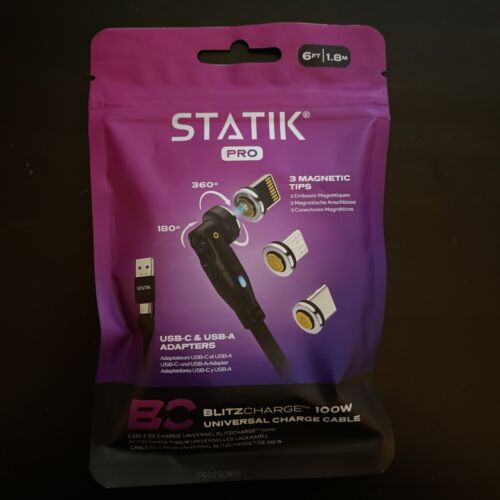 Statik 360 Pro 100W 6ft. Universal Magnetic Charging- Data Transfer Cable/Cord