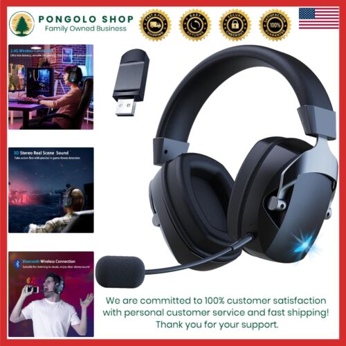 Premium Wireless Gaming Headset with Noise-Canceling Mic & 36Hr Battery Life