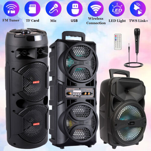 4000W Portable Bluetooth Speaker Sub Woofer Heavy Bass Sound System Party+Remote