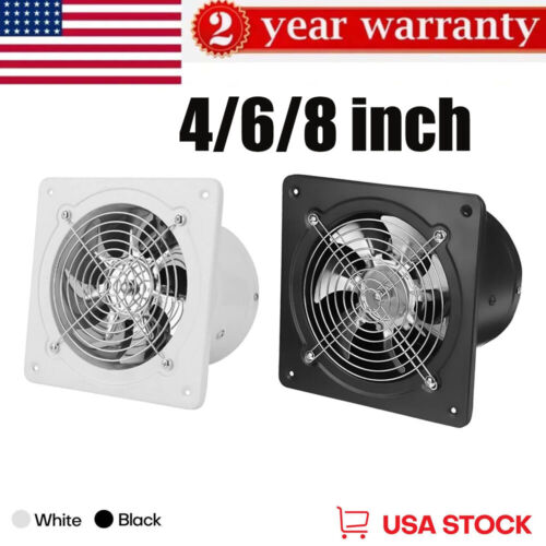 4/6/8/12″ Exhaust Fan Ventilation Extractor Fans 110V Wall-Mounted Square Blower