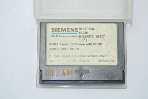 SIEMENS Digital Data Storage 9006.4 System Software w/ CCMS SMR3 SMPH ISYAPSUC