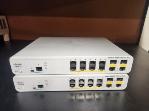 LOT of 2 Cisco WS-C2960C-8PC-L 8 Port POE Managed Ethernet Switch 2960-C