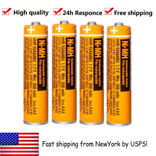 4 Pack HHR-55AAABU NI-MH Cordless Phones Rechargeable Battery 1.2V 550mAh AAA