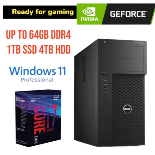 GAMING READY Dell Precision 3620 Tower i7 NVIDIA GTX745 up 32GB DDR4 4TB SSD BT