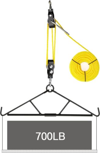 Game Hoist Gambrel with 700LB Capacity Deer Hanger and Elk Dual Pulley Hoist Lif