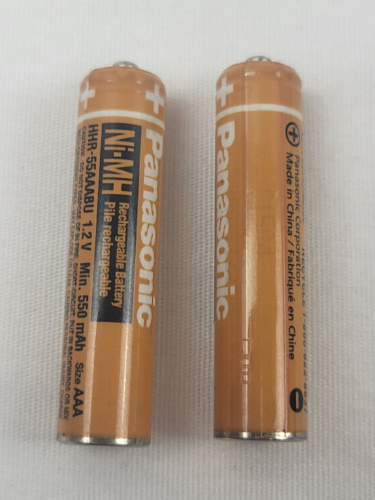 Lot of 2 Panasonic HHR55AAABU Ni-MH 1.2V 550mAh Batteries for Panasonic Cordless