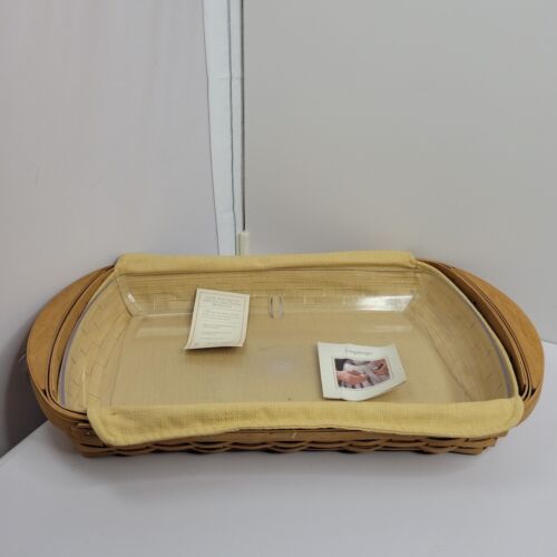 Longaberger 2002 Serve-it-up Tray Basket Serving Solutions with Protector Liner