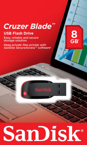 Sandisk CRUZER BLADE 8GB SDCZ50-008G-B35 USB 2.0 Flash Pen Drive 8G NEW Micro