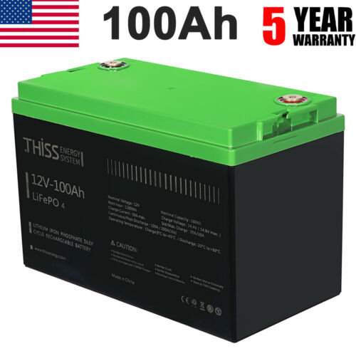 LiFePO4 Battery 12V 100Ah Cycle Maintenance Free Home Energy Storage Battery Lot