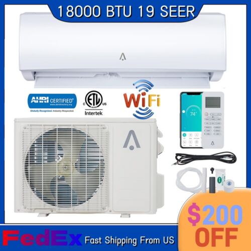 18000 BTU Ductless Mini Split Air Conditioner and Heat Pump 19SEER INVERTER 220V