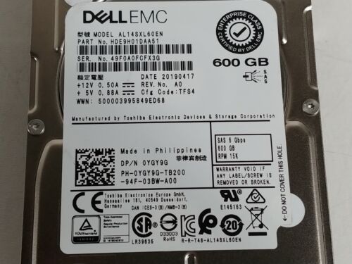 Toshiba DELLEMC AL14SXL60EN 600 GB SAS 2 2.5 in Enterprise Drive