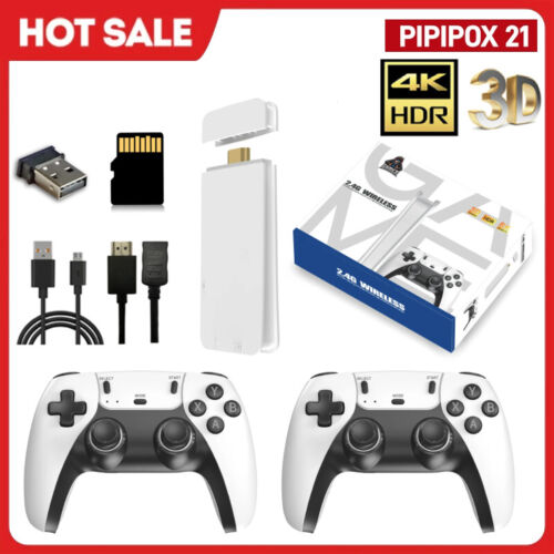 4K HDMI TV Game Stick Built-in 64GB 30000+ Video Games Console Wireless Gamepad