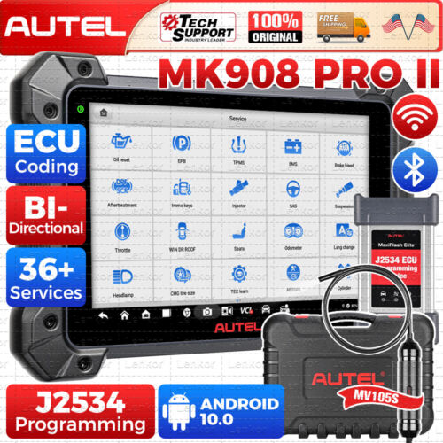 2024 Autel MaxiSys MK908P PRO II OBD2 Scanner J2534 Programming Diagnostic Tool