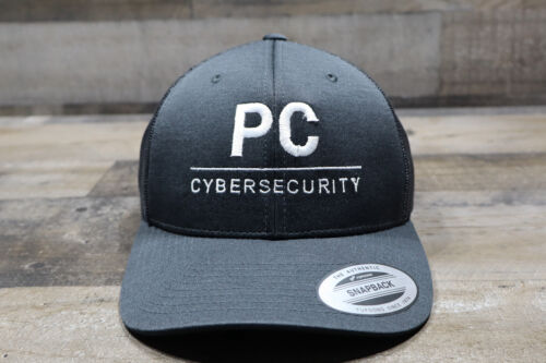 PC Cybersecurity Snap Back Trucker Hat Cap Mens Adult Black Adjustable Casual