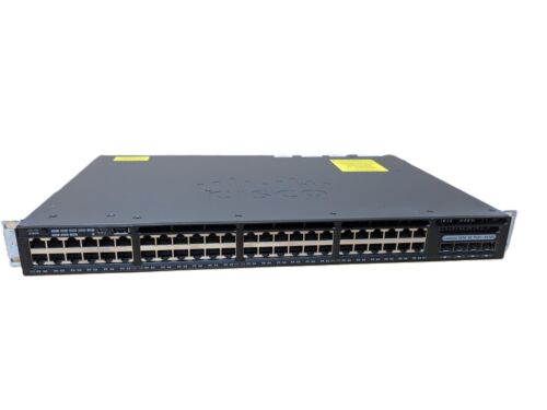 Cisco WS-C3650-48FQM-S 48 Port Ethernet Network Switch 4x10G PoE + Stack Modules