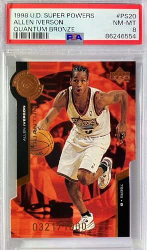 1998 Upper Deck Super Powers #PS20 Allen Iverson QUANTUM BRONZE Die-Cut PSA 8