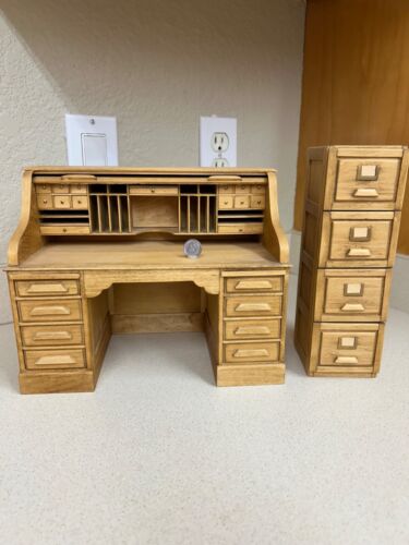 Dollhouse Miniature FABULOUS Gans Signed Artisan Signed 1:6 Desk File Cabinet—