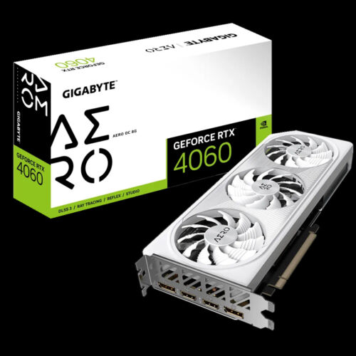 Gigabyte NVIDIA GeForce RTX 4060 AERO GV-N4060AERO OC-8GD 8GB GDDR6 Graphic Card