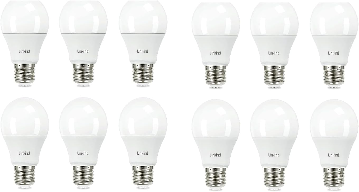 Linkind Bundle: 2 Items A19 60W Equivalent 5000K Daylight Non-Dimmable Bulbs and A19 60W Equivalent 3000K Warm White Dimmable Bulbs