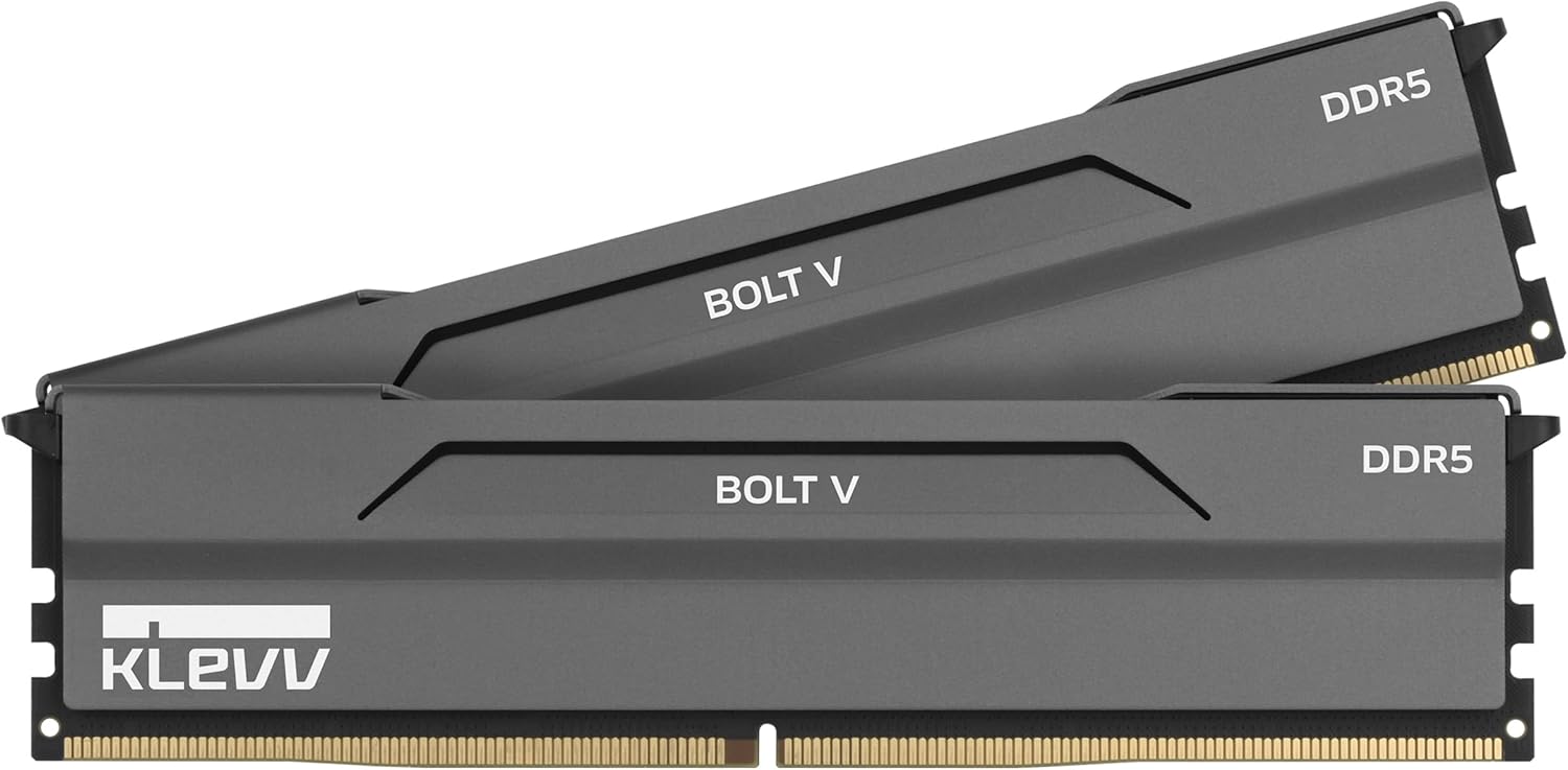 KLEVV Bolt V DDR5 32GB (2x16GB) 6000MHz CL30 A-DIE 1.35V Gaming Desktop Ram Memory SK Hynix Chip XMP 3.0 / AMD Expo Ready (KD5AGUA80-60A300H)