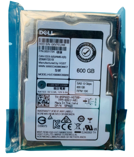 New Dell 600GB 5PNGD SAS 2.5″15K 12Gb/s HUC156060CSS200 05PNGD 0TRCN6 Hard Drive