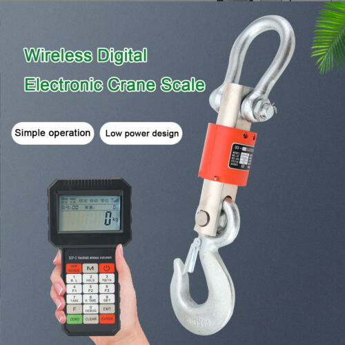 Wireless Remote Digital Electronic Hanging Crane Scale with Handheld Meter 10T