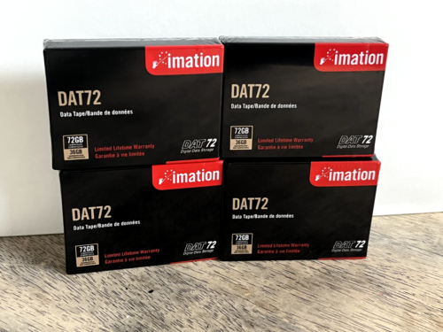 Imation DAT72 72GB digital data storage tapes – LOT of 4