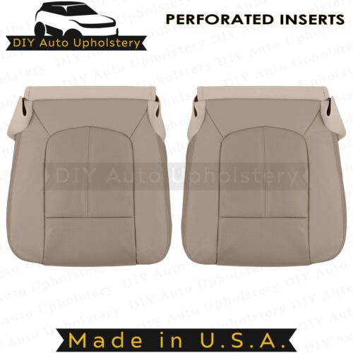 2011-2016 For Ford F250 F350 Driver/Passenger Bottom Leather Seat Covers Tan