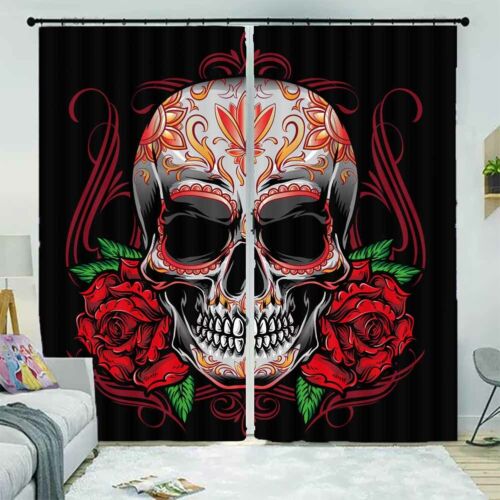 Skeleton Simple Data 3D Curtain Blockout Photo Printing Curtains Drape Fabric