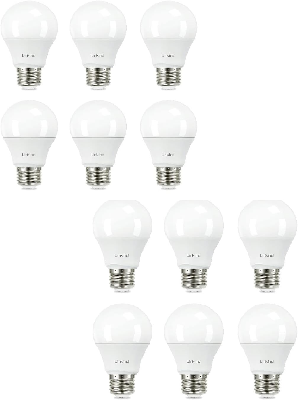 Linkind A19 LED Dimmable Light Bulbs, 60W Equivalent & 100W Equivalent Bulbs, 2700K Soft White, E26 Base