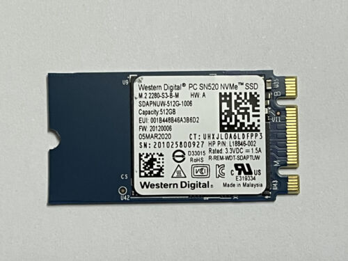 DIY WD PC SN520 SDAPNUW-512G  512GB SSD M.2 2242 NVMe PCIe3x2 For T480  Laptop