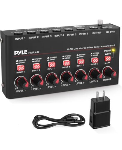 USB Audio Interface – 6 Mono/Stereo Switching Inputs | Ultra-low Noise Design wi