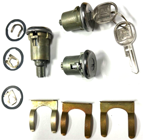 New Chevy/GMC GM OEM Chrome 3 Doors Lock Key Cylinder Set With 2 GM LOGO Keys