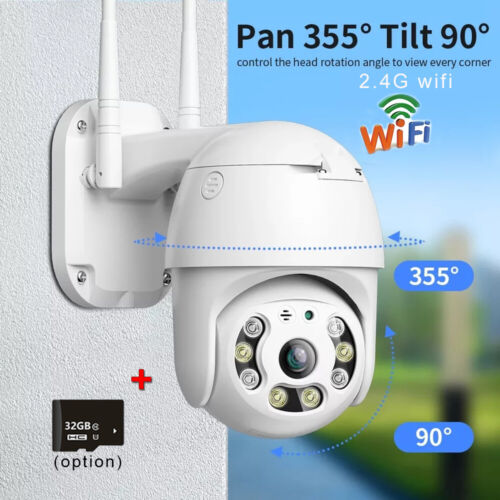 360 PTZ Camaras De Seguridad Wifi Exterior Inalambrica Con Vision Nocturna 1080P