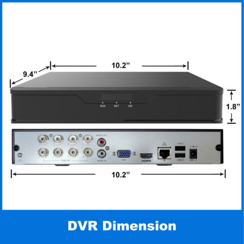 1PV DVR NVR 8CH H.265 5in1 HD TVI/AHD/CVI/Analog/IP Remote Monitoring No HDD