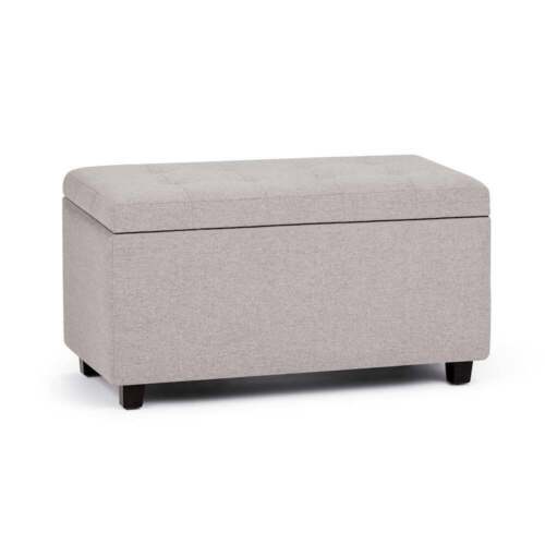 Simplihome Cosmopolitan 34″Rectangle Lift Top Storage Ottoman Tufted Stool