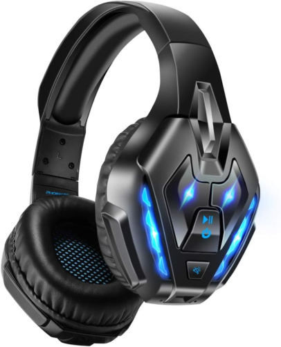 Wireless Gaming Headset with Detachable Mic, 40H Playtime, Bluetooth 5.3