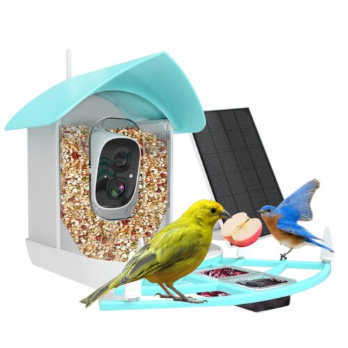 Gyozol Smart Bird Feeder with Camera, AI Identify Bird Breed, Solar-Powered W…