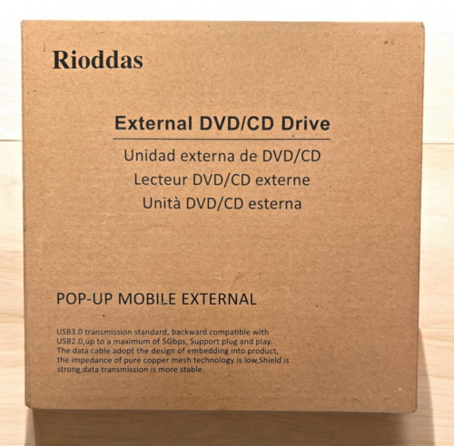 Rioddas DVD/CD Drive Pop Up Mobile External Drive – BT638