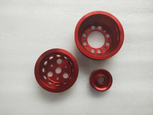 Lightweight Underdrive Pulley Kit fit 04-08 Mazda RX8 1.3L Renesis 13B-MSP Red