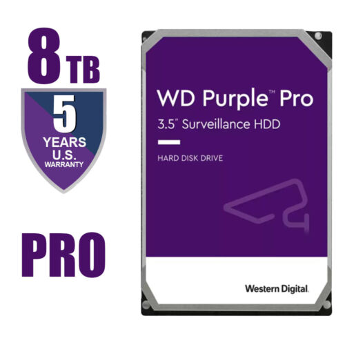 8TB Internal Hard Drive WD Purple PRO 3.5″ Surveillance HDD 256MB WD8001PURP