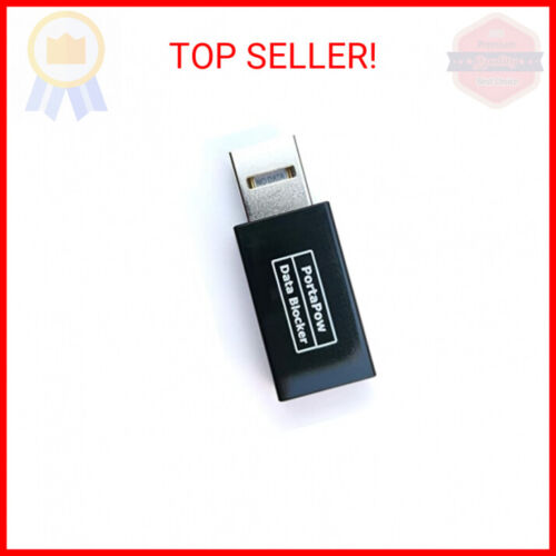 PortaPow USB Data Blocker (Black) – Protect Against Juice Jacking