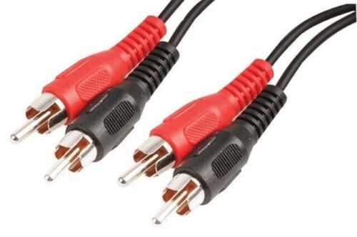 2-RCA to 2-RCA Male Stereo Audio Patch Coaxial Cable Cord L/R Gold Plated Plug