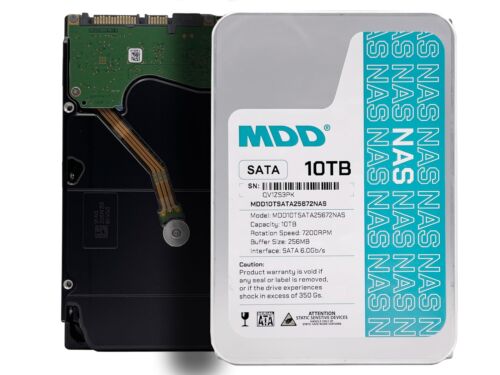 MDD (MDD10TSATA25672NAS) 10TB 7200RPM 256MB Cache SATA 6.0Gb/s 3.5inch Intern…