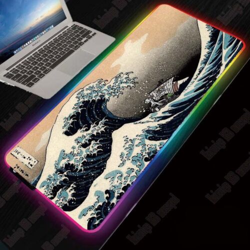 Large Mousepad Anti-slip Mouse Mat RGB Gaming Mouse Pad LED Backlit Keyboard Pad