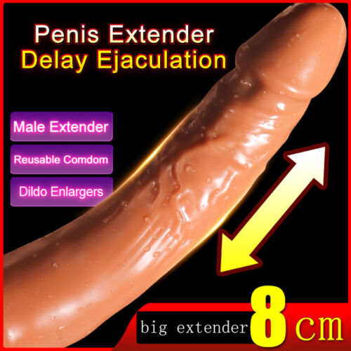 Condoms Sheath Bigger Enhancer Realistic Sleeve Penis Extender Enlarger Girth