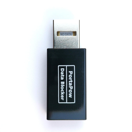 PortaPow USB Data Blocker (Black) – Protect Against Juice Jacking