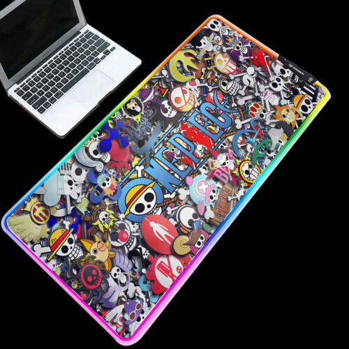 Large Mouse Mat LED Anime Mousepad RGB Gaming Mouse Pad Rubber Base Keyboard Pad